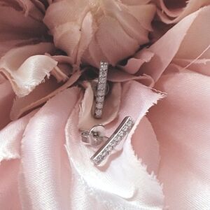 Adornia Crystal Bar Studs Silver 12mm